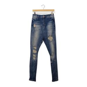 ASOS Distressed High Rise Cotton Raw Ankle Denim Jeans Size 26